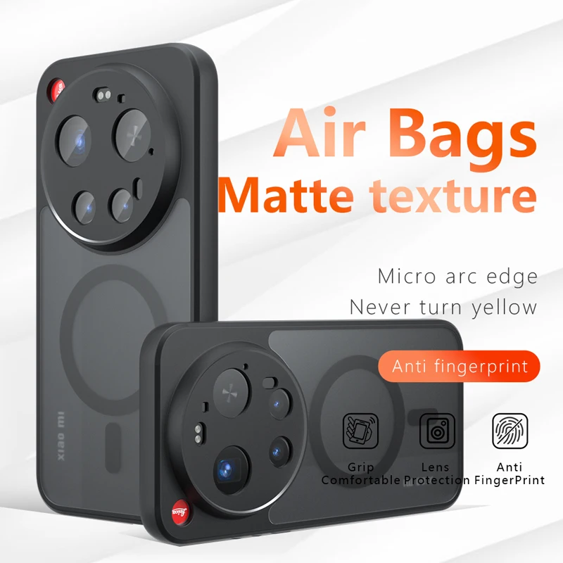 

Чехол для Xiaomi 17 Ultra ELVEV, магнитный противоударный матовый чехол для телефона из ПК + ТПУ с защитой от отпечатков пальцев