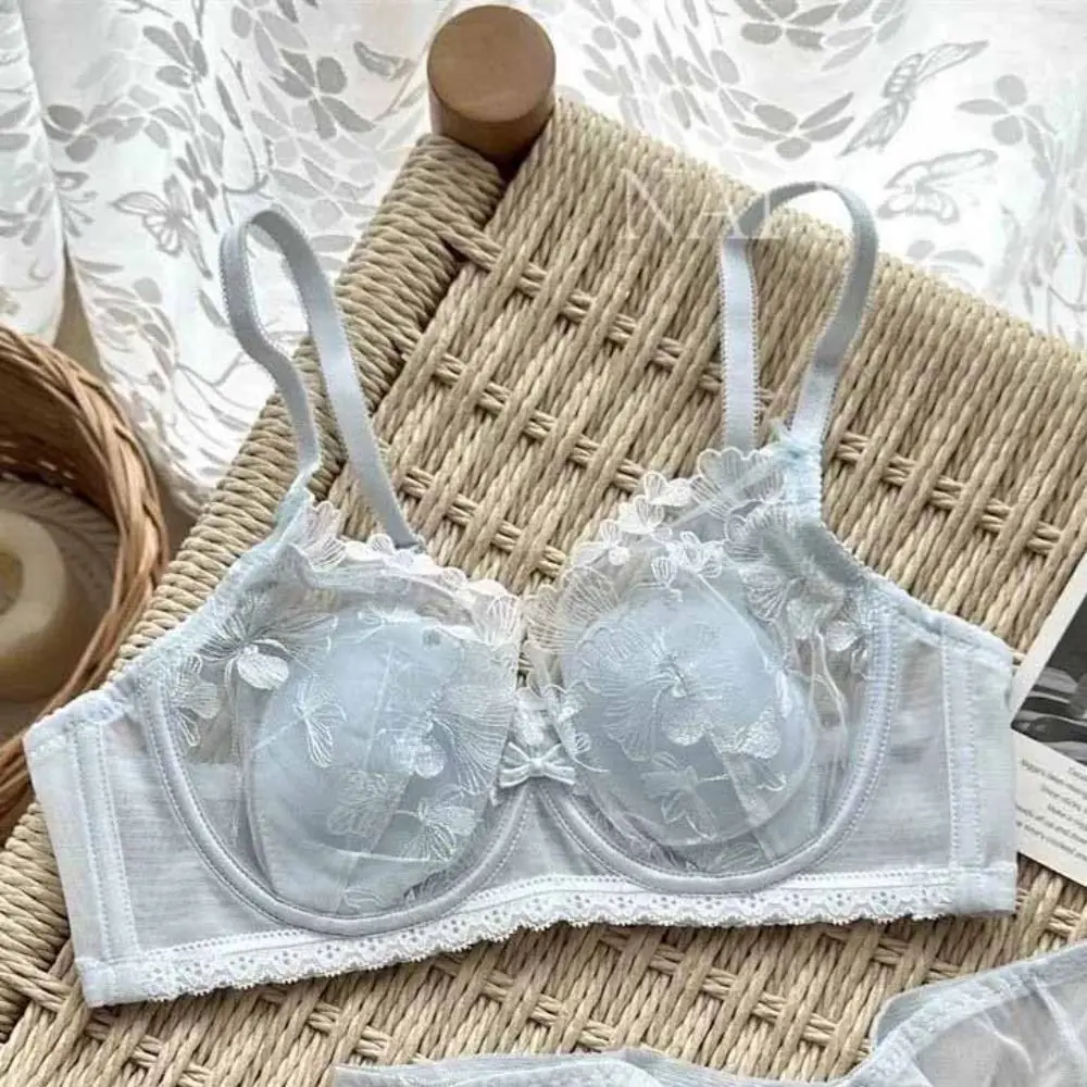 حمالة صدر لاسلكية قابلة للتنفس ومضادة للصدمات على شكل حرف V ومضادة للترهل ملابس داخلية نسائية حمالة صدر شبكية رفيعة من الدانتيل للفتيات #4