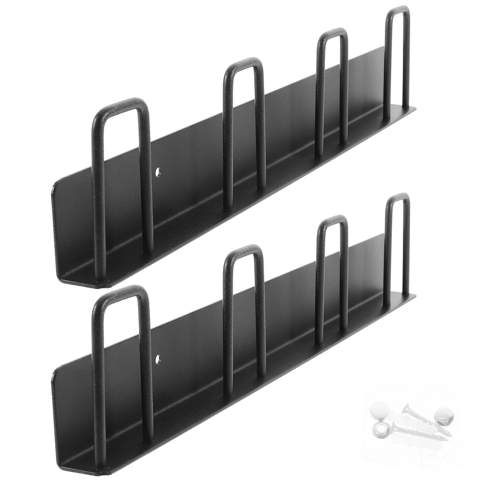 

2pcs Wall Mounted Cup Holder Drain Rack Storage Organizer Kitchen Bathroom Carbon Steel Metal Mug Drying Shelf Rack For Office