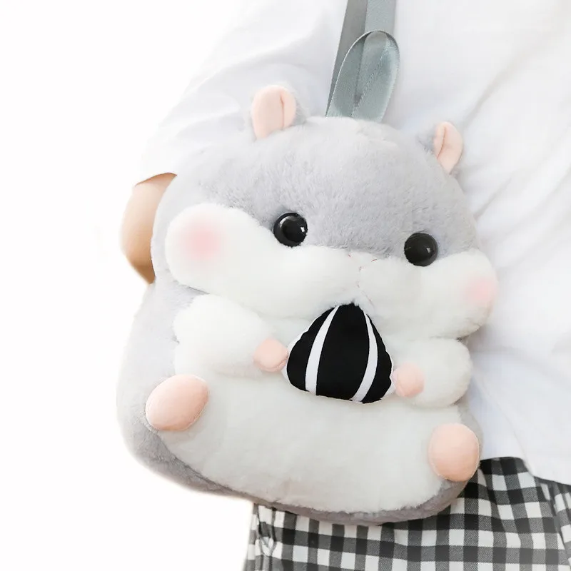 

Anime Hamster Plush Toys Shoulder Backpack School Bag Stuffed Animals Doll Kids Children Boys Girls Cute Birthday Gifts