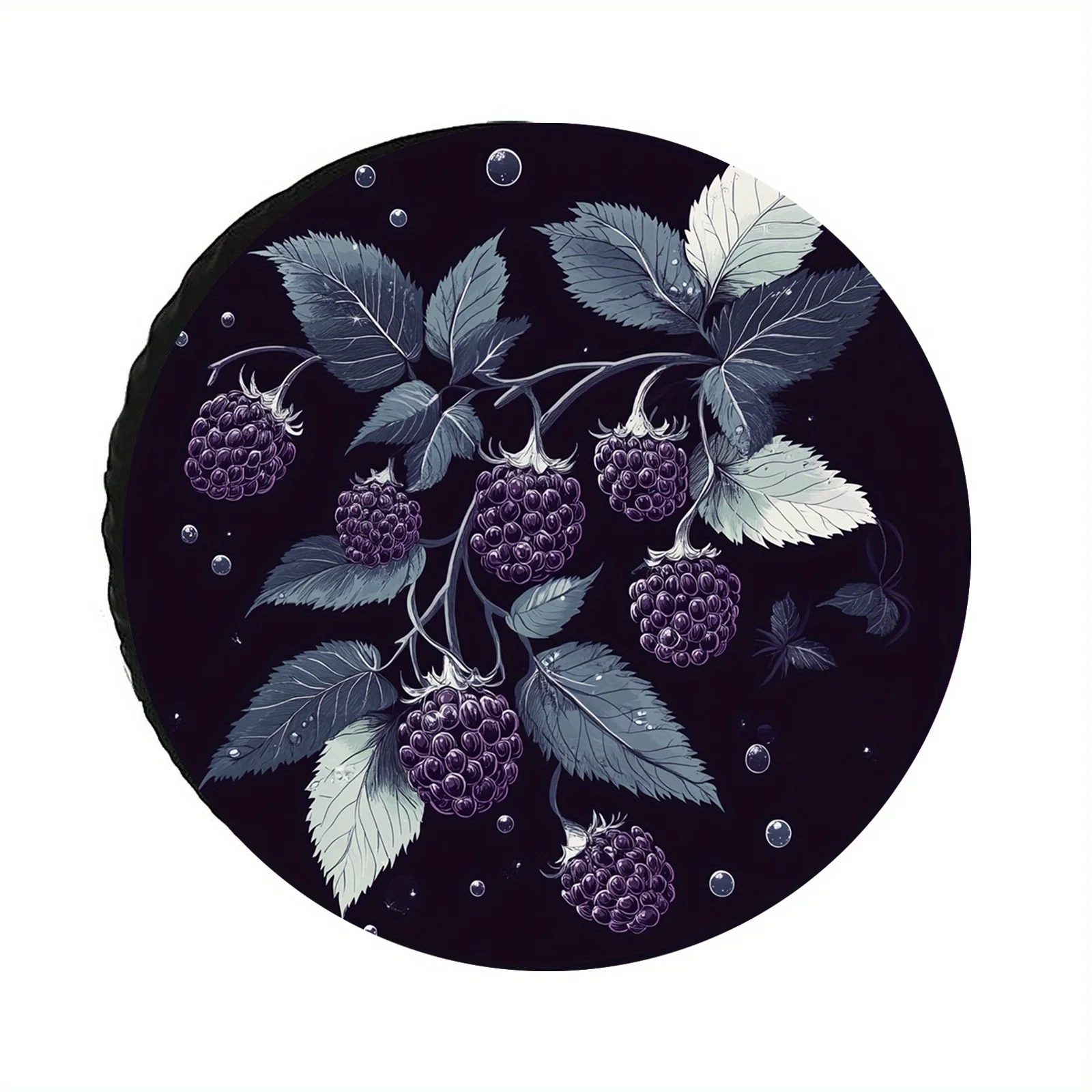 1pc Polyester Spare Tire Cover | Purple Fruit Print Design, Suitable For Daily Driving And Outdoor Adventures, Adds A Vacation S