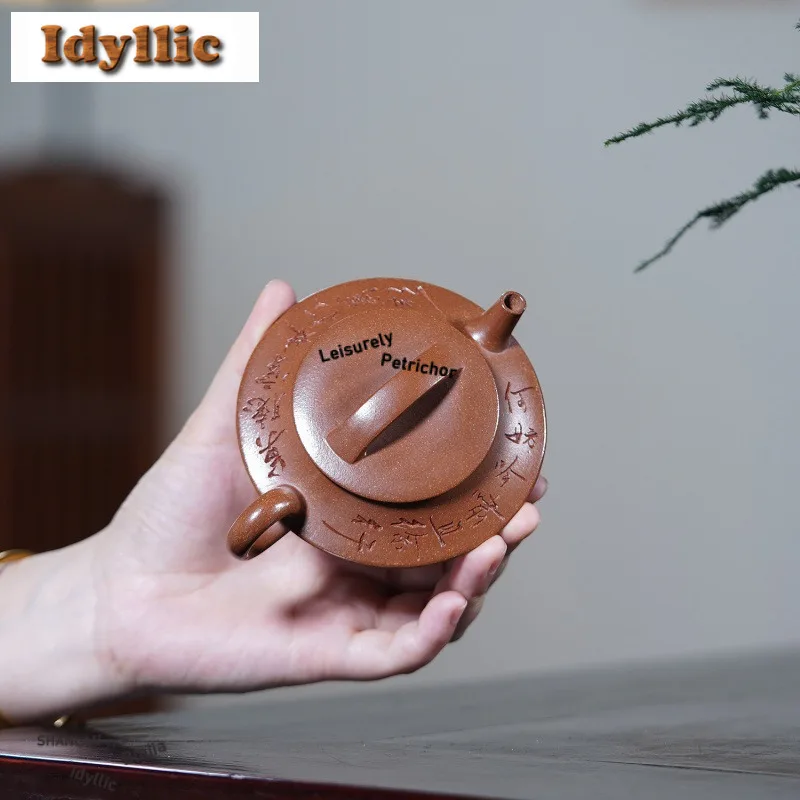 120ml Yixing Purple Clay Teapots Handmade Flying Butterfly Pot Raw Ore Downhill Mud Kettle With Filter Zisha Tea Set Ornaments