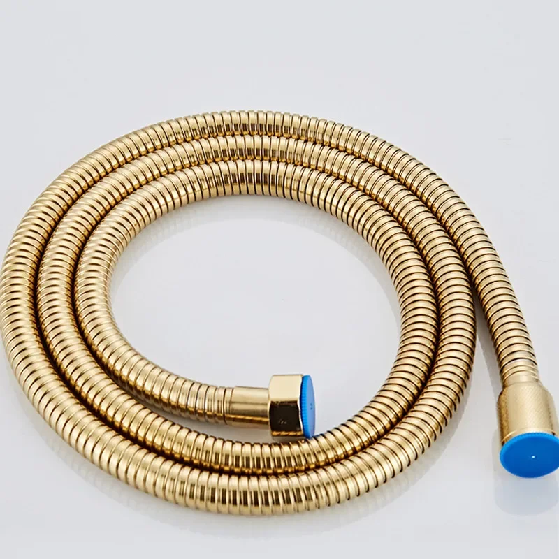 150CM Shower Hose Bathroom Water Heater Explosion Proof Sprinkler Stainless Steel Soft Bath Tube High Quality Plumbing Hose Gold