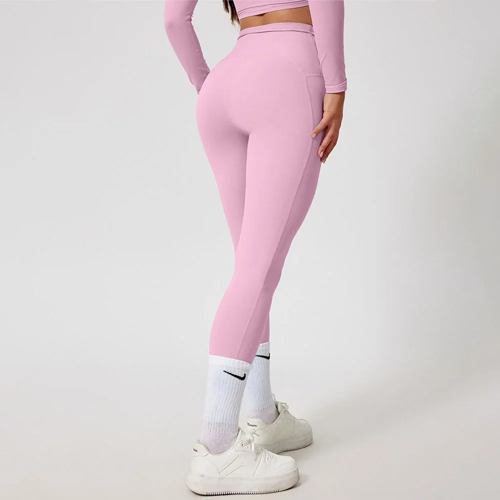 New Sexy High Waist No Trace Cloud Feeling Yoga Pants Gym Workout Breathable Exercise Leggings Shaping Waisted Peach Trousers