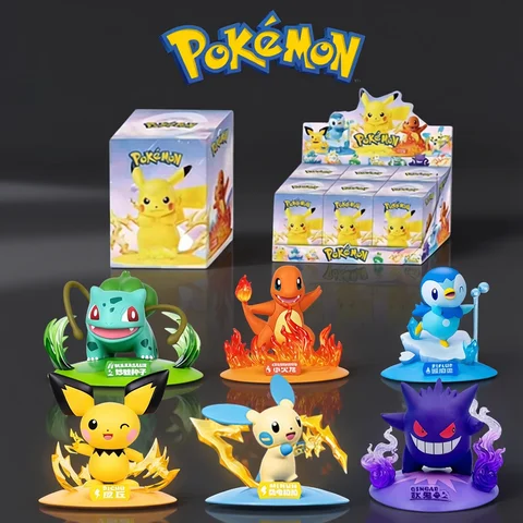 12 Pok é mon Action Dolls Pikachu Blind Box Anime Models Desktop Decorations Pok é mon Toys Children's Birthday Gifts