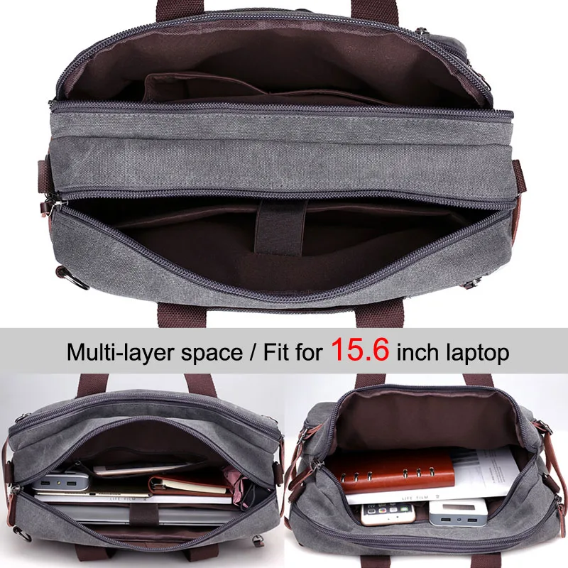 New Men Canvas Briefcase Business Laptop Handbag Large Messenger Shoulder Bag Big Casual Male Tote Back Bags Travel Suitcase