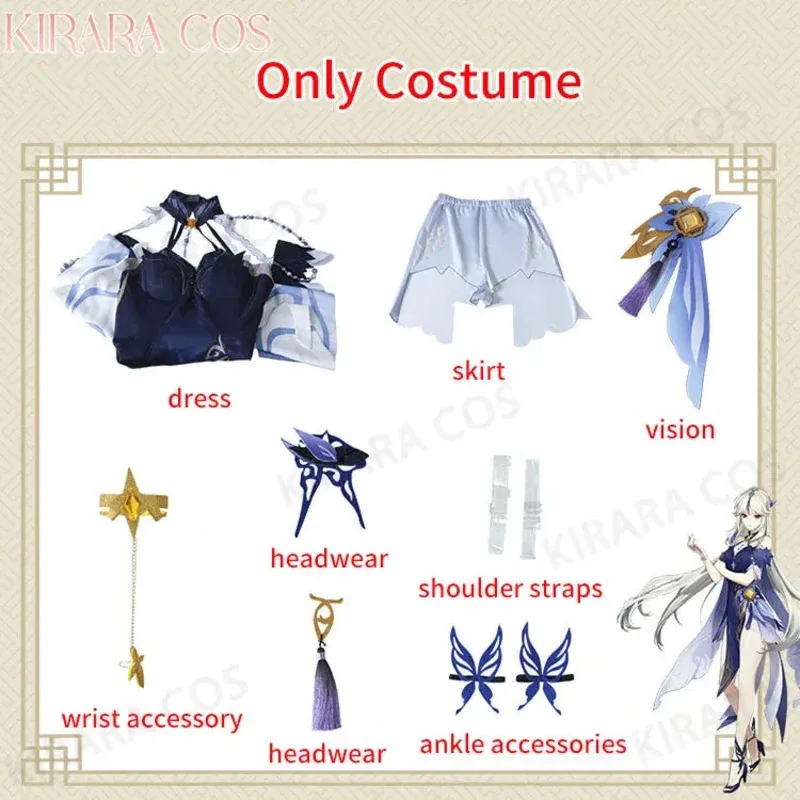 Genshin Ningguang Cosplay Costume Wig Genshin Impact Ning Guang Orchid Evening Gown Cosplay Dress for Women Party Costumes