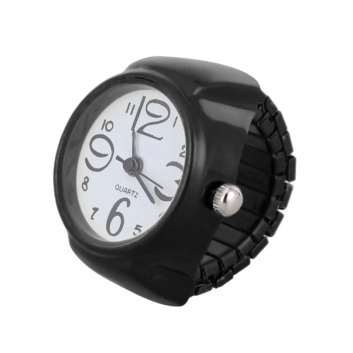 

Watch-Shaped Ring Stylish Quartz Watches Vintage Unisex Finger Rings Fashion Watch Rings for Men Women Mini Elastic Bands Gifts