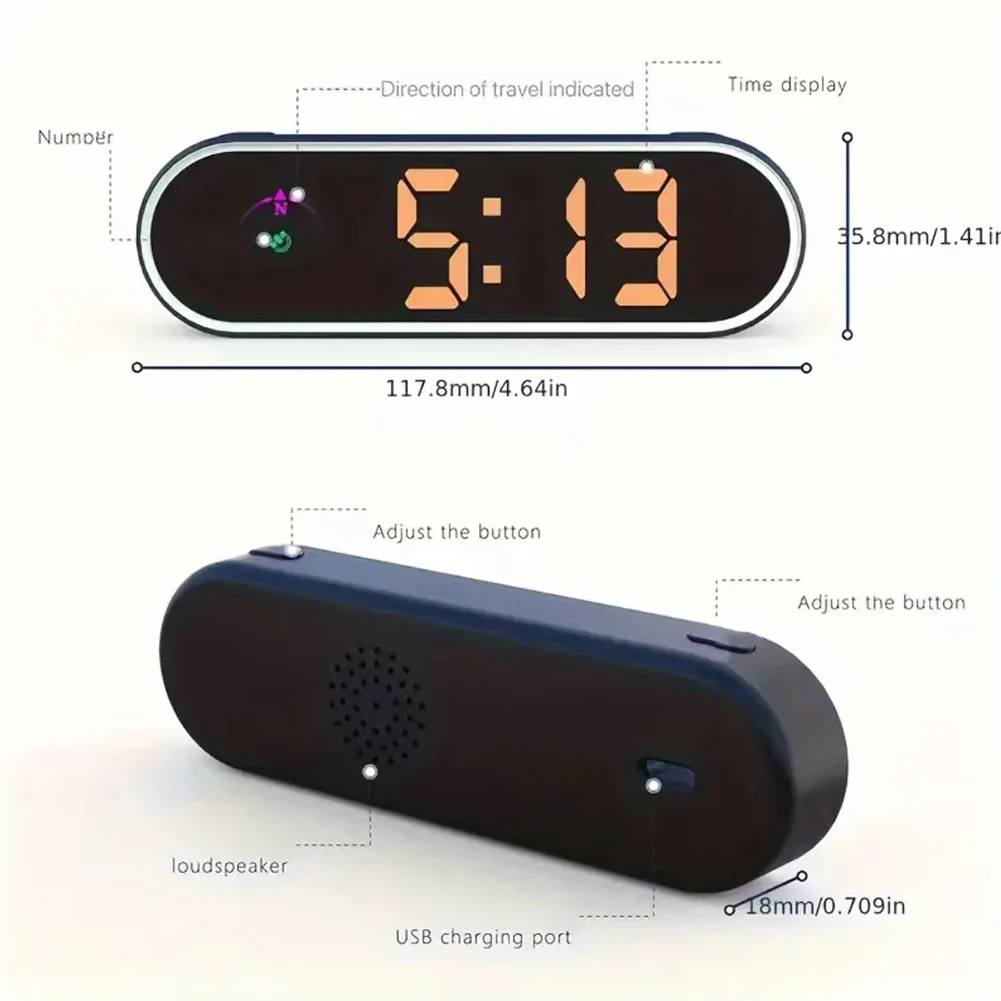 Car HUD Speedometer Head Up Display Compact Digital KMH MPH Meter with Auto On/Off Function and Large Font for Easy Reading