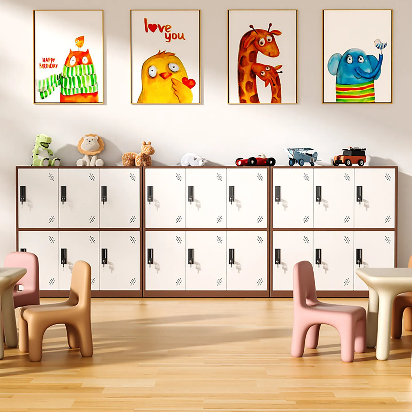 Dance class Gym staff storage Low cabinet Kindergarten student teacher Locked storage wardrobe