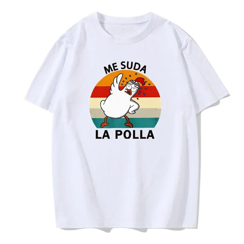 Modna koszulka damska z krótkim rękawem i nadrukiem kreskówkowego kurczaka, uniwersalna, codzienna, odpowiednia na każdą porę roku.