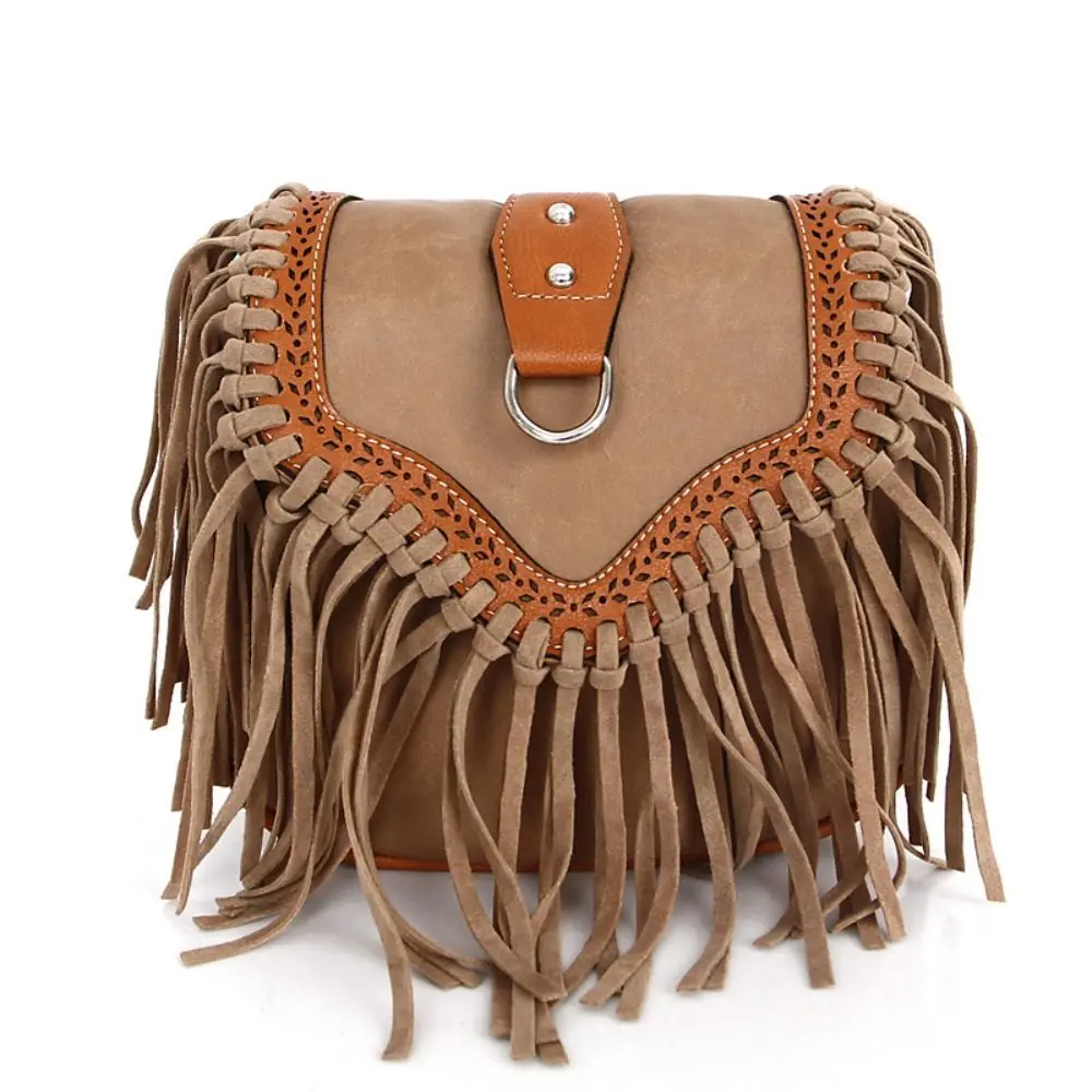 PU Fringe Shoulder Bag Gift Retro Tassel Crossbody Purse Women Messenger Bags