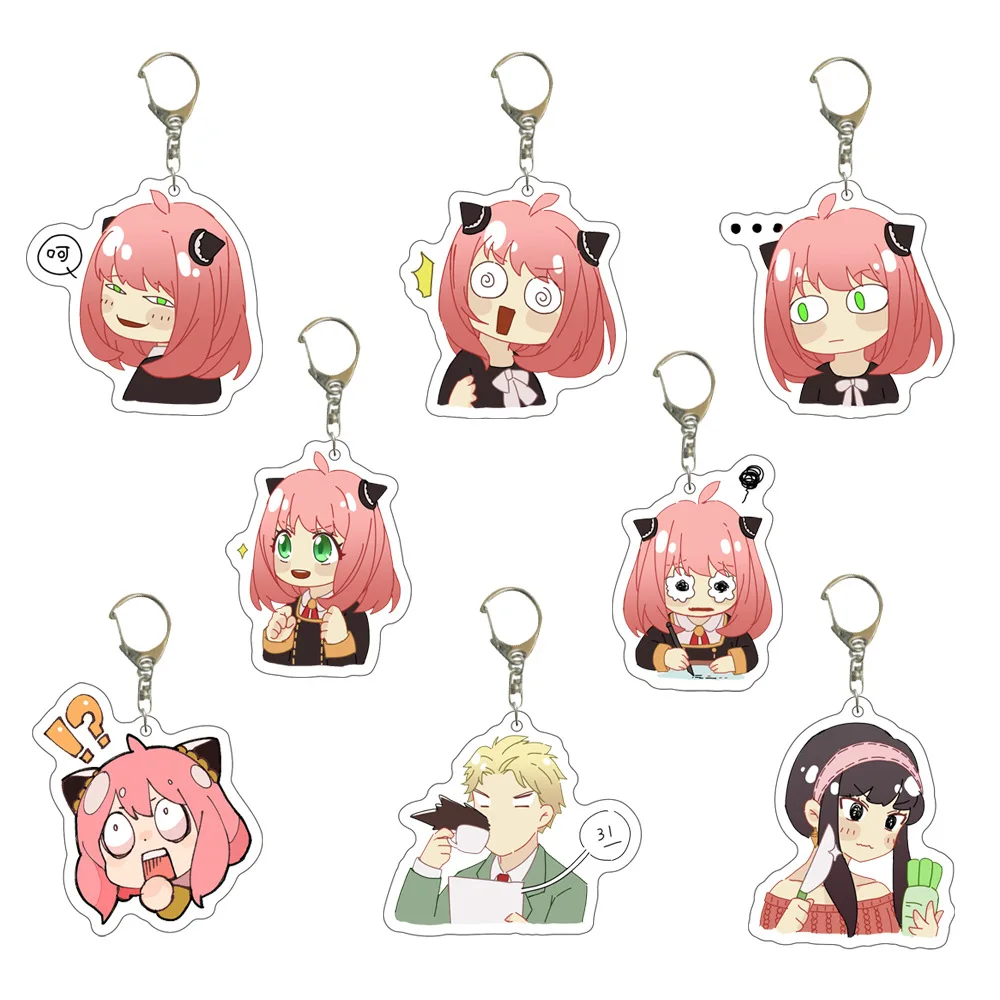 Spy×Family Anime Figure Display Peripheral Acrylic Keychain Pendant Anya Yor Loid Cartoon Charms Accessories Friends Girl Gift