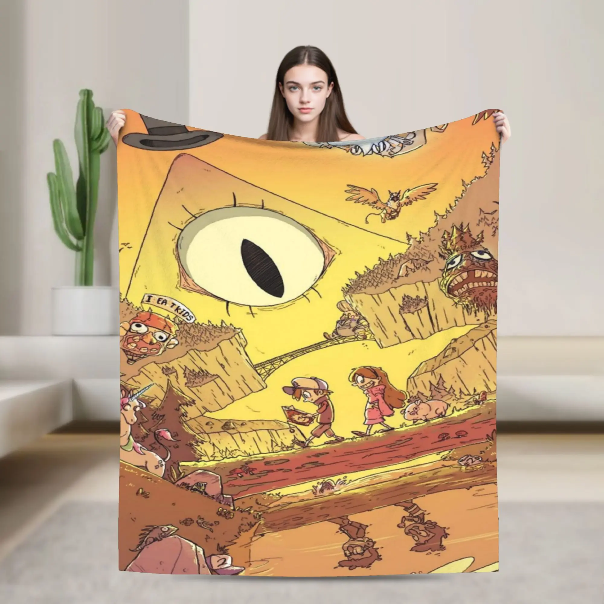Gravitys Falls Throw Blanket for Couch  Fuzzy Soft Plush Blanket 50x60 Inches Multi-size Bedspreads for All Seasons