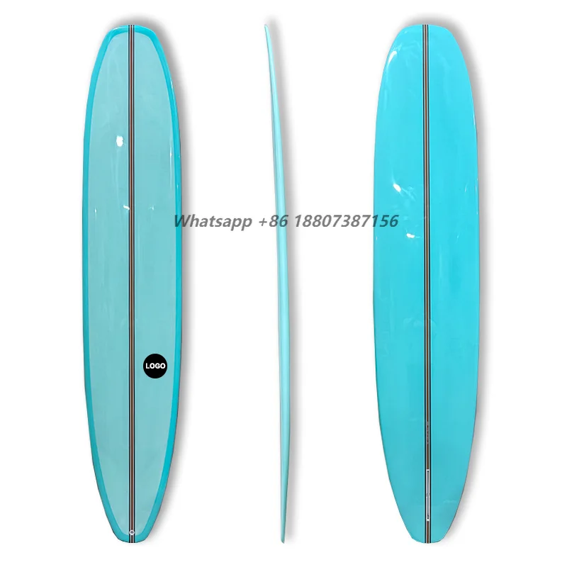 9'5 Longboard Customizable PU Surfboards with Resin Tint, Superior Quality Nose Rider Long Boards for Branding