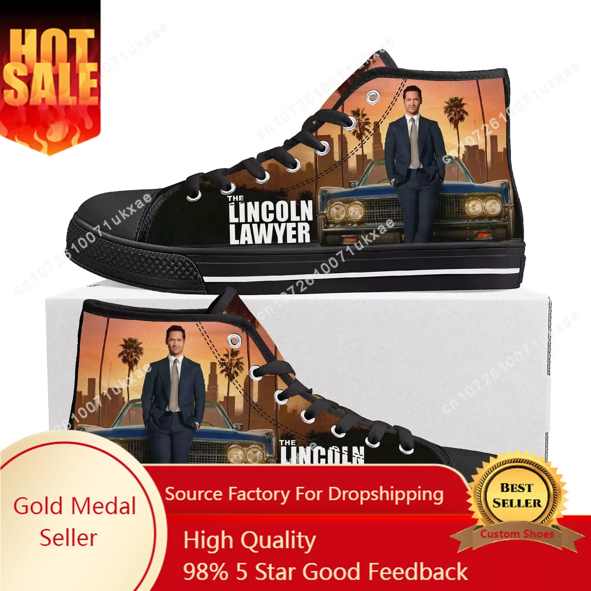 Lincoln Lawyer High Top Sneakers Mens Womens Teenager Manuel Garcia Rulfo Canvas Sneaker couple Shoe Casual Custom Made Shoes