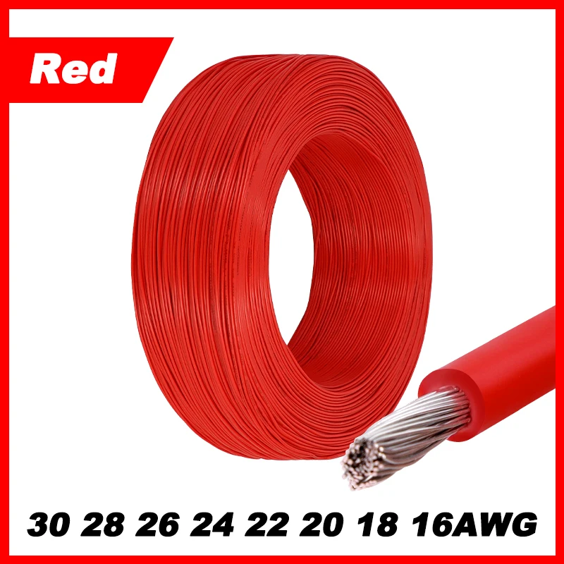 12 Kleuren 1007 Gestrande Elektrische Draad 5/10M 30/28/26/24/22/20/18/16AWG PVC Geïsoleerde Vertinde Koperkabel voor DIY LED Lijn