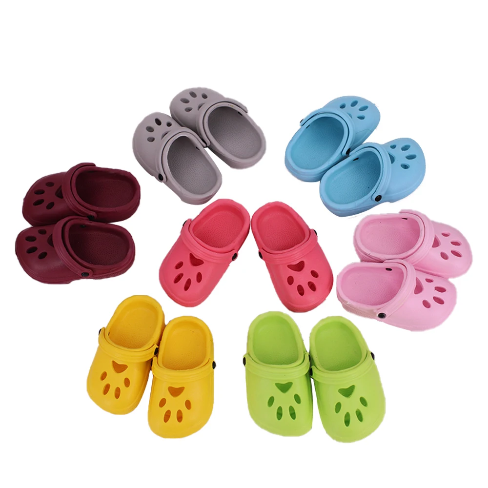 7 cm Puppenschuhe, Sandalen für 43 cm große Babypuppen, Kleidungszubehör und 18 Zoll große amerikanische Puppen, Mädchenspielzeug unserer Generation