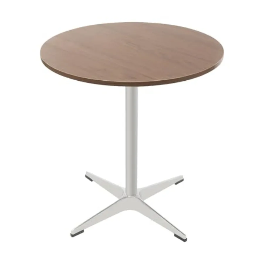 

Круглый обеденный стол 27,55 дюймов, мебель для столовой в стиле середины века, темно-коричневый, с прочным основанием, компактный стол-бистро для гостиной