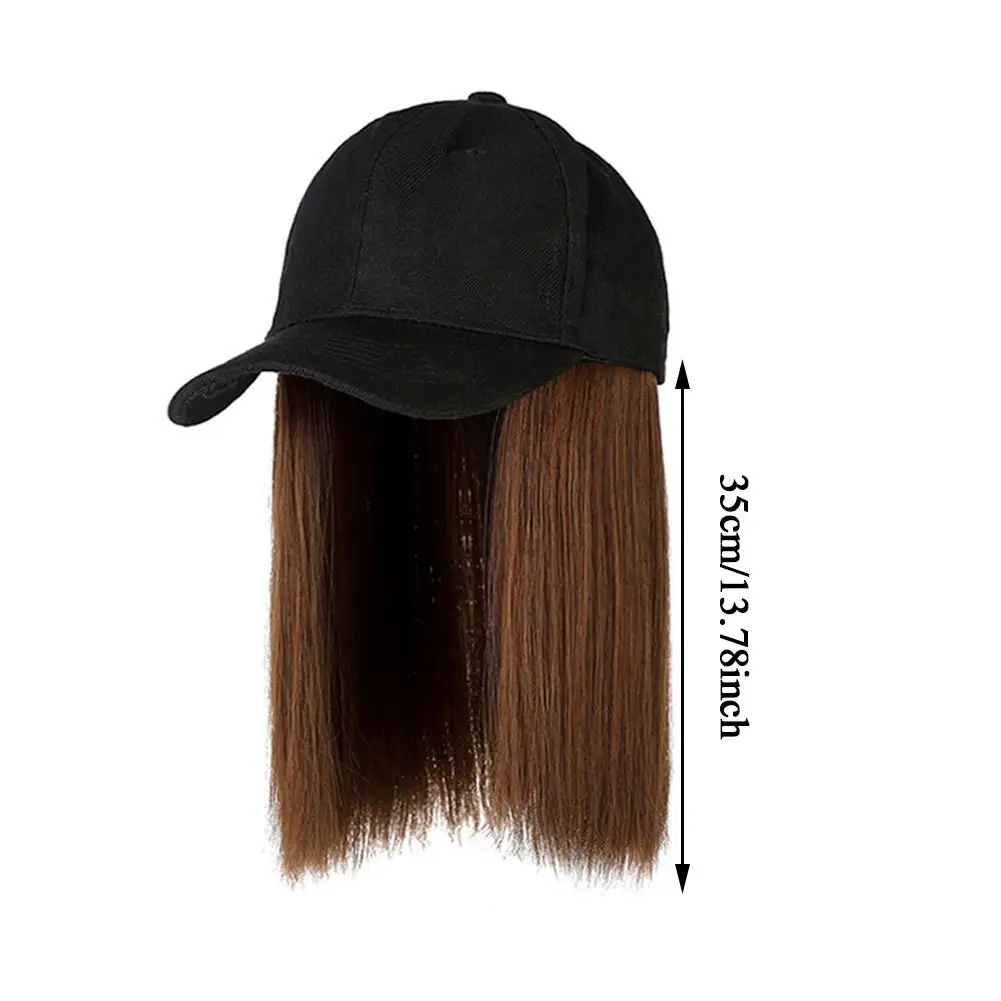 Integrated Wig Cap Short Straight Hair Female Wig With Collarbone Suitable For Daily Wear By Women Black Hat Wig