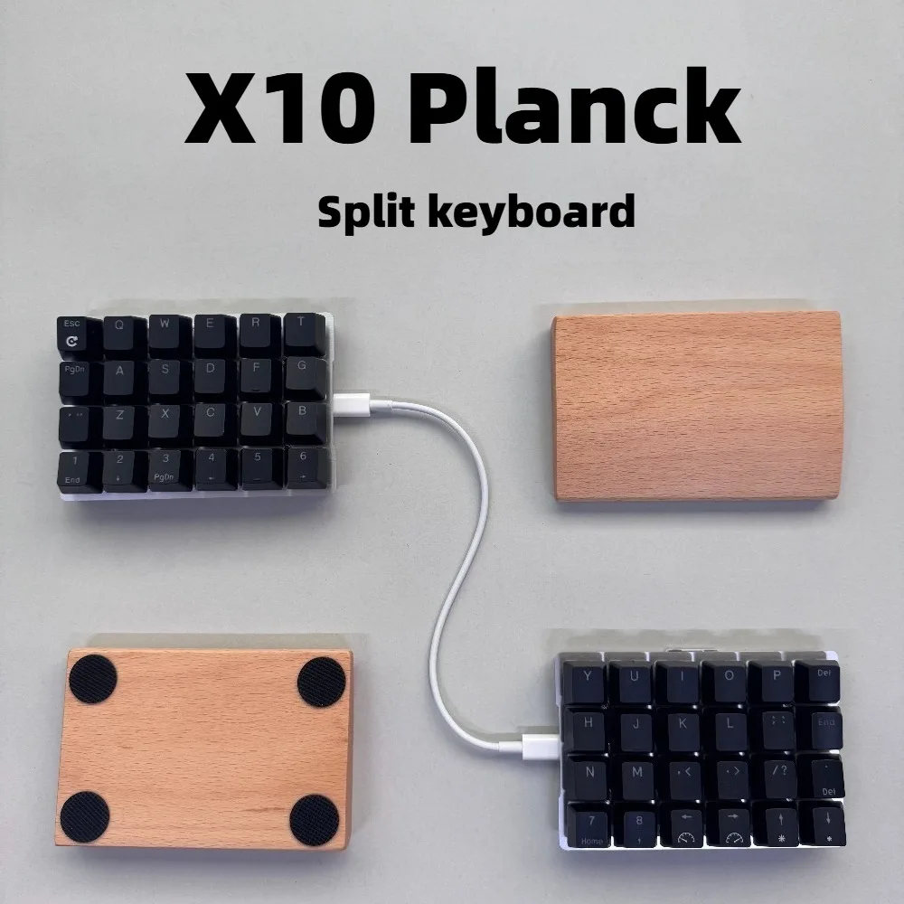 

X10 Planck Разделенная клавиатура 48 клавиш Алюминиевое основание Проводная одномодовая клавиатура RGB с возможностью горячей замены Cherry Red Switch Комплект игровой клавиатуры QMK