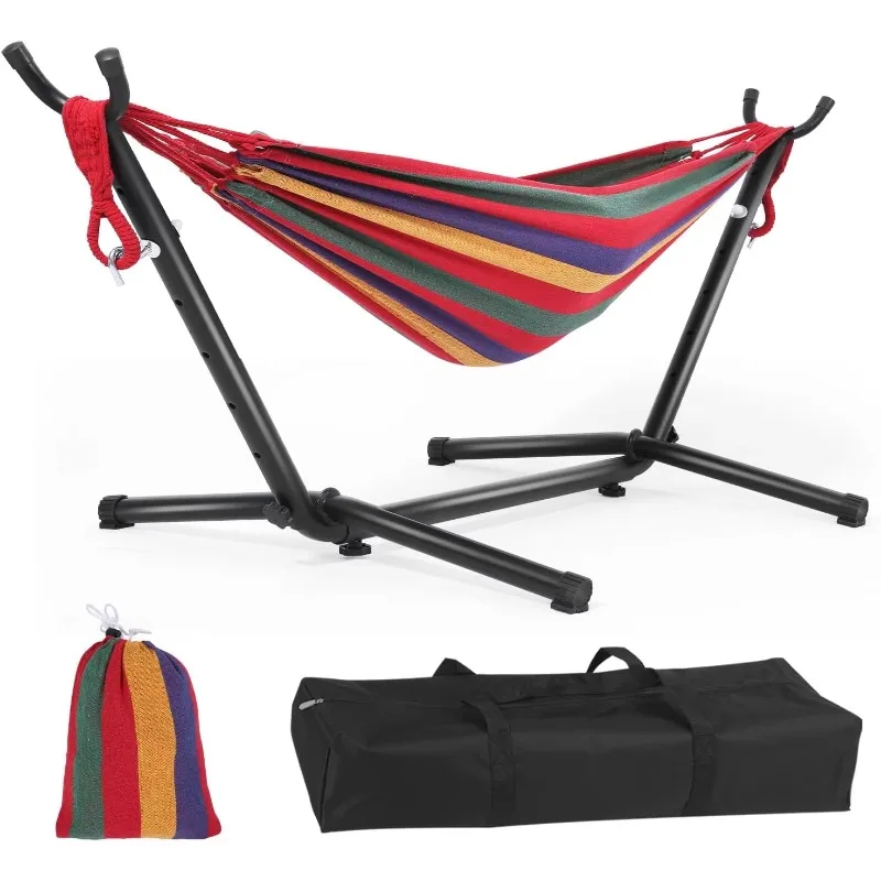 

Hammock with Stand with Portable Carrying Bag Adults Hammock for Indoor, Outdoor, Patio, Deck, Yard, Beach (Red)