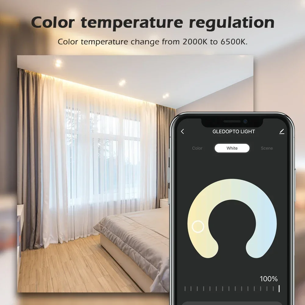 Gledopto RGBCCT Zigbee WiFi LED Strip Controller tuya APP Dimmer Work with Smart Life App WiFi Alexa Amazon Voice Control
