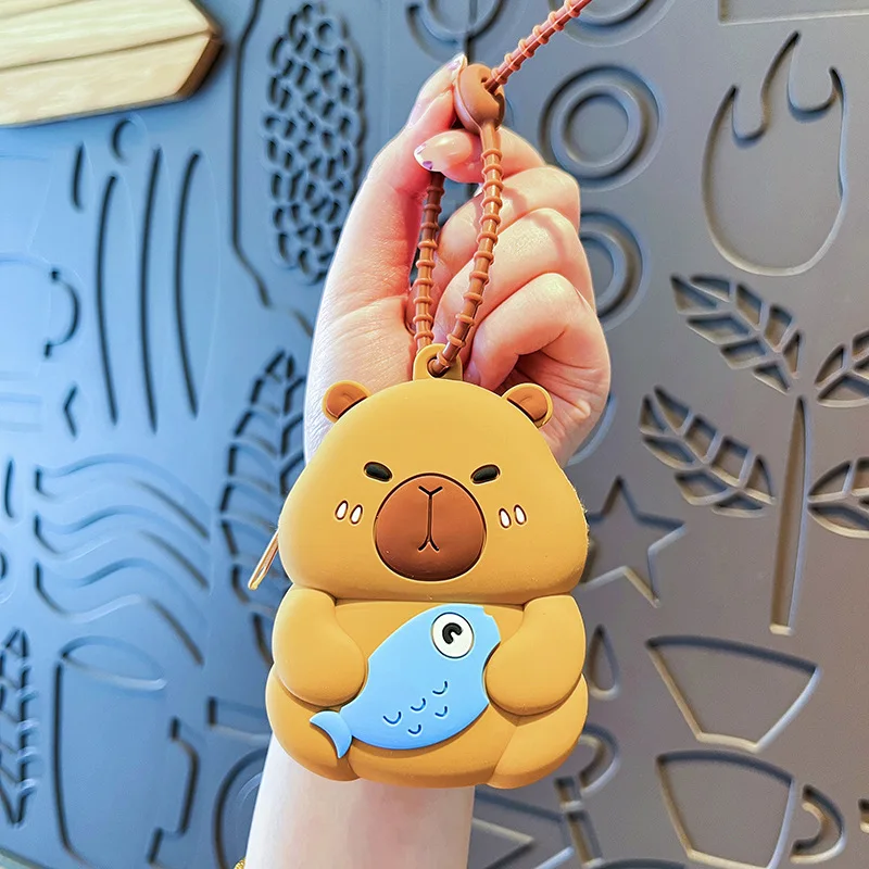New Cartoon Capibala Keychains Pendant For Women Y2k Bag Earphone Bag Couple Car Key Chains Cute Capybara Charm Gift Accessories