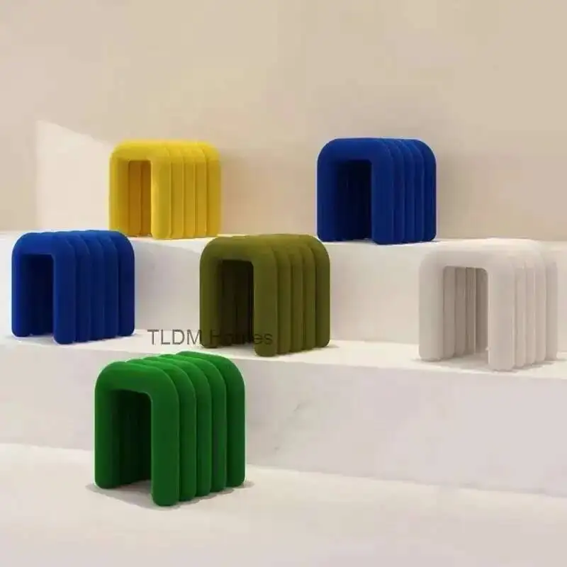 

Entrance Stools for Ins Small Style Metal Convenient Movable Ottomans Light Luxury Simple Shoe Changing Stool for Dressing Room