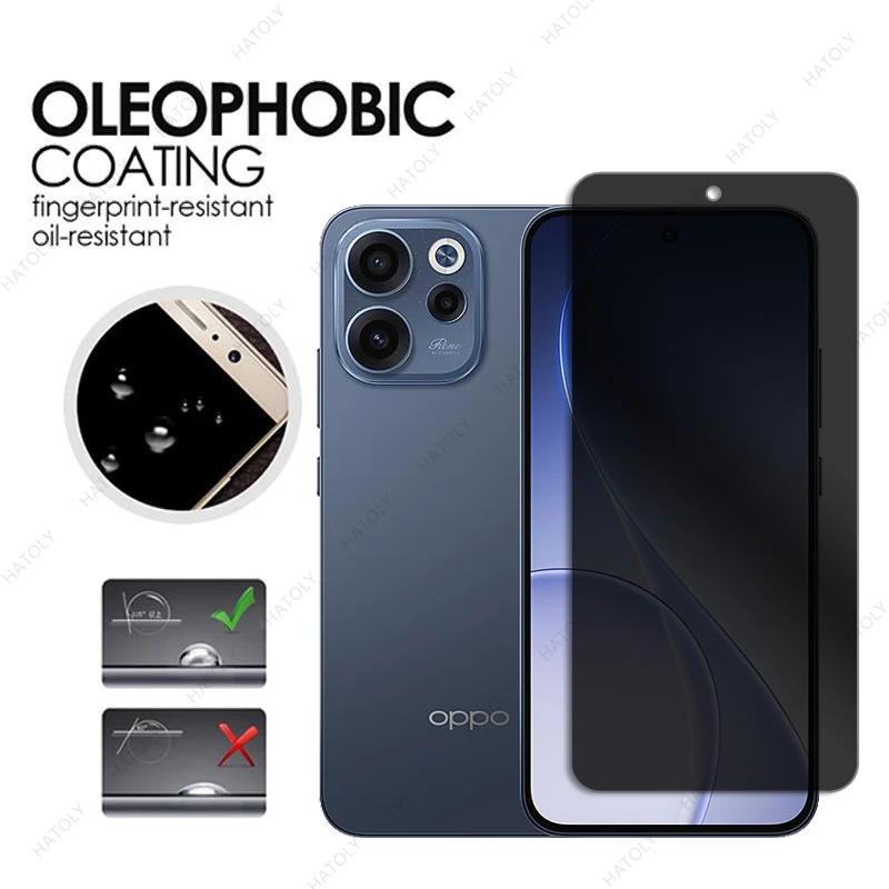 

Защитное стекло Anti-Spy для Oppo Reno15 F, защитное стекло для конфиденциальности экрана для Oppo Reno15 F 5G, защита объектива камеры для Oppo Reno15 F