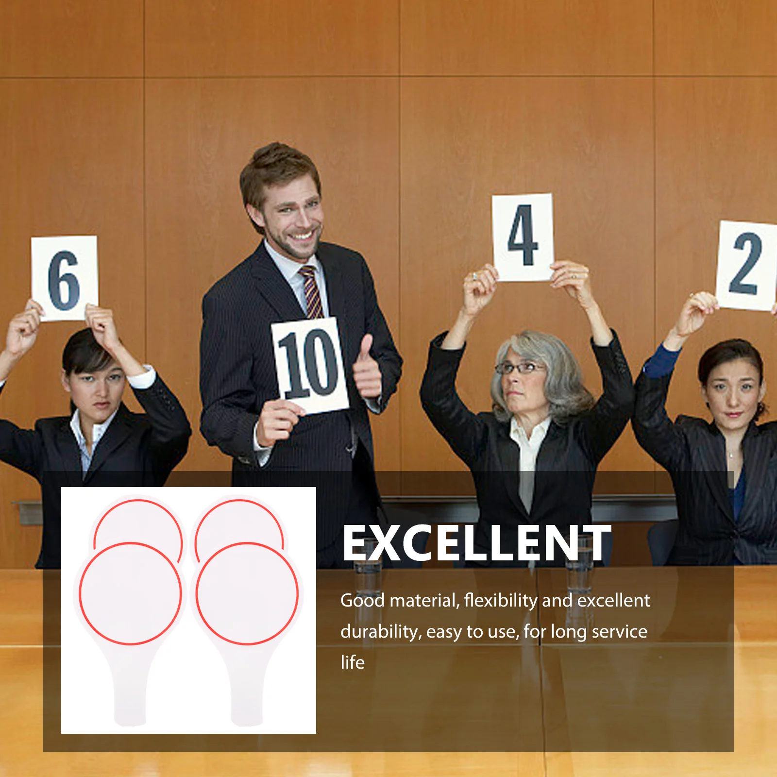 

4pcs Erasable Writing Scoreboard 15x25cm Single Side Blank Board for Judges Voting Panel DIY Scoring Office Whiteboard Display
