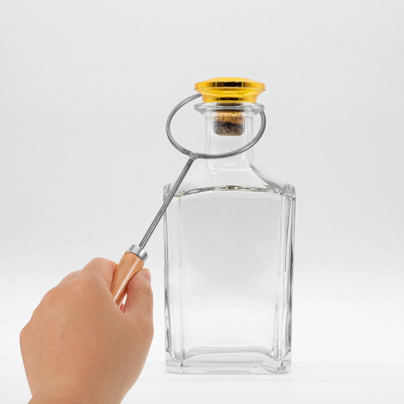 Wooden Handle Ironing Ring Bottle Cutter Round Glass Bottle DIY Cutting Device for Wine Beer Crafts Glass Cutting Tool