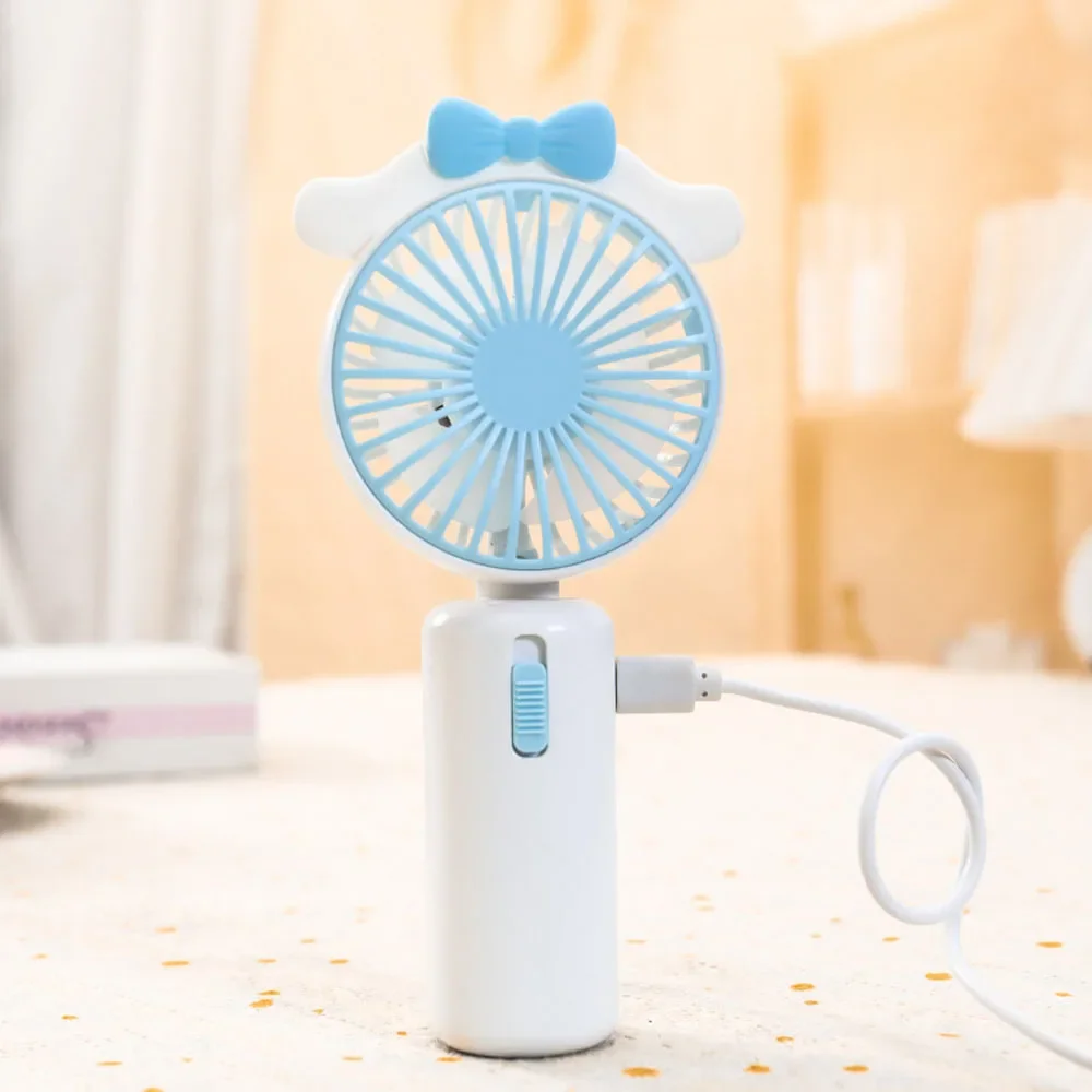 Kawaii Sanrio Electric Fan Cute Kuromi Cinnamoroll My Melody Cartoon Portable Multi Functional Handheld Fan Creative Girl Gifts