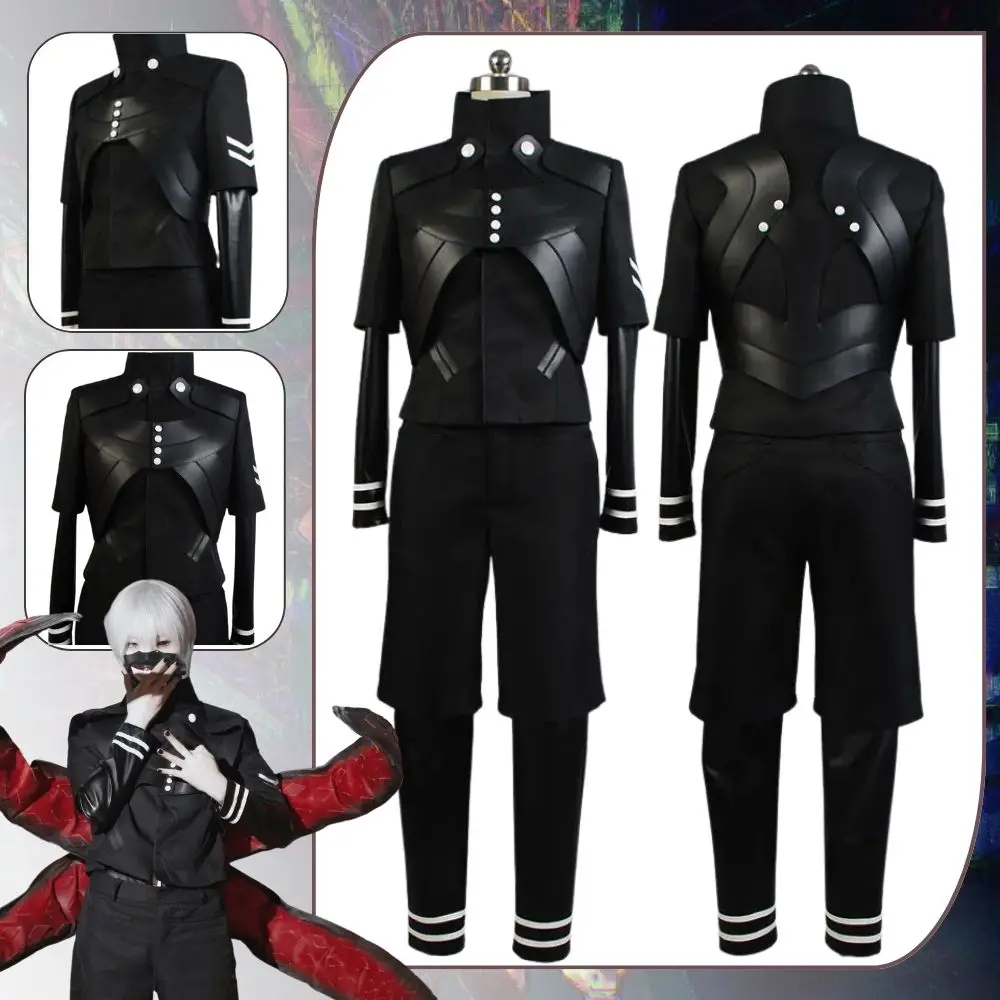 Kaneki Ken Cosplay Fantasia Costume Disguise for Adult Men Women Uniform Jacket Pants Anime Outfits Halloween Carnival Clothes