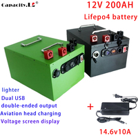 12V Lifepo4 Battery Pack 200ah Rechargeable Lithium Battery 100AH with Bluetooth BMS Outdoor Battery Engine RV