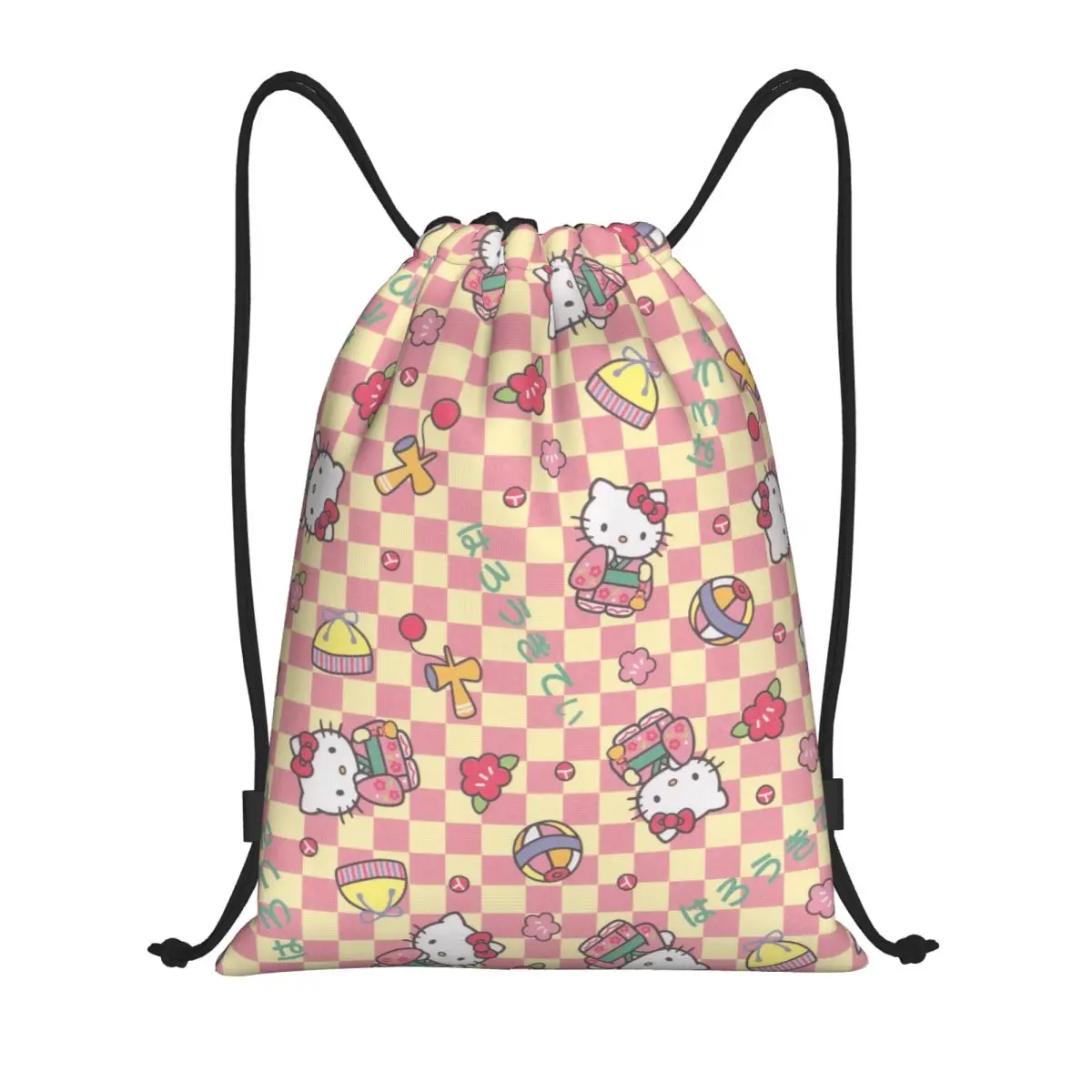 

Рюкзак Kuromi Hello Kitty на шнурке, спортивный рюкзак для спортзала, сумка на шнурке для йоги