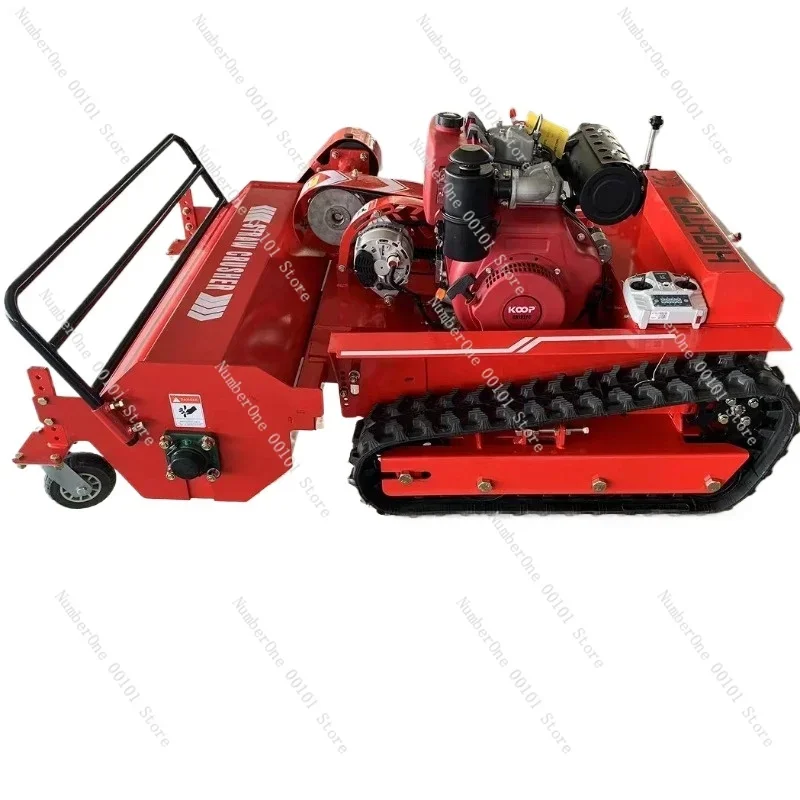 High power diesel engine small robot cutting width 800mm/1000mm/1200mm remote control crawler type flap mower