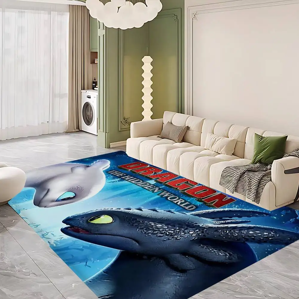 H-Cómo entrenar dibujos animados de tus dragones, alfombrillas geniales para habitación, lavables, antideslizantes, para sala de estar, sofá, sillas, Alfombra de cocina