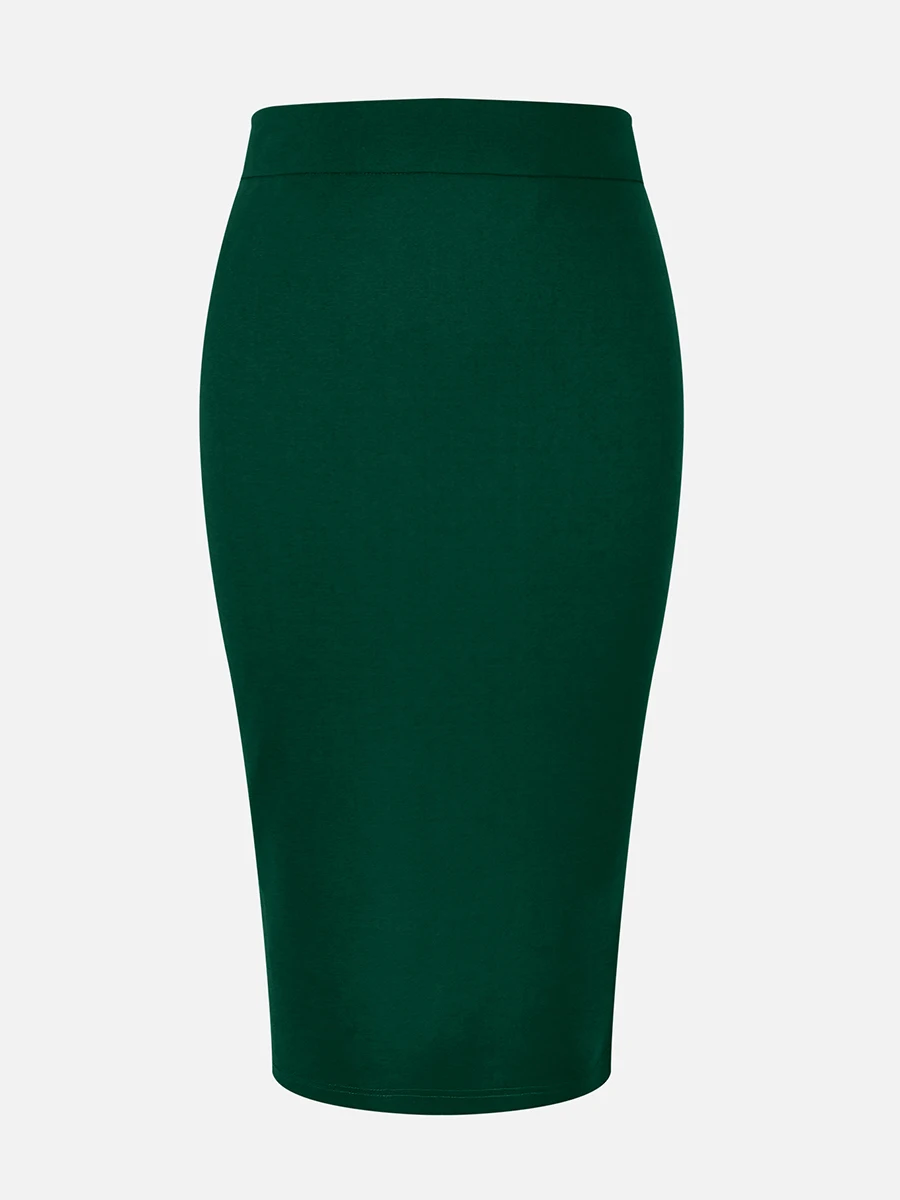 Damen Bleistiftrock mit Hoher Taille, Eleganter Büro-Midirock, Schlanke Passform, Einfarbig, Schicke Arbeitskleidung, Damenunterteil 2026 – Detail 3