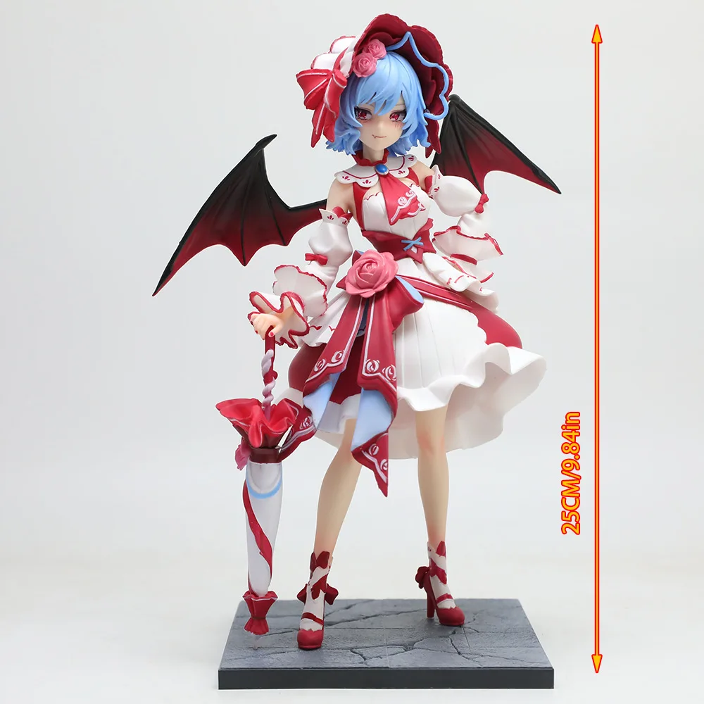 

25cm Anime Touhou Project Remilia Scarlet Anime Cosplay Q Version PVC Figure Model Stand Statue Desktop Ornament Decor Collectio
