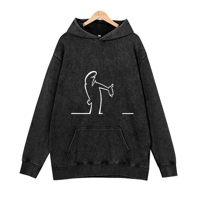 Line figures Hoodies Men Fashion Long Sleeve Sweatshirts Women Casual Harajuku Streetwear Hooded Pullover Sudaderas