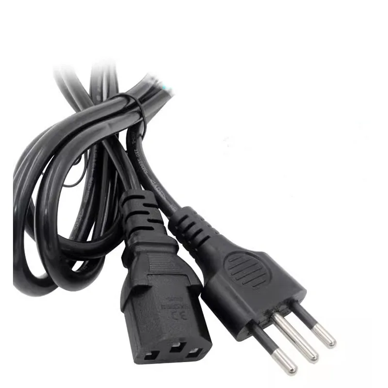 Italian Power Cord for Chile 0.75 Square Computer Host Three-Core Side-by-Side Plug