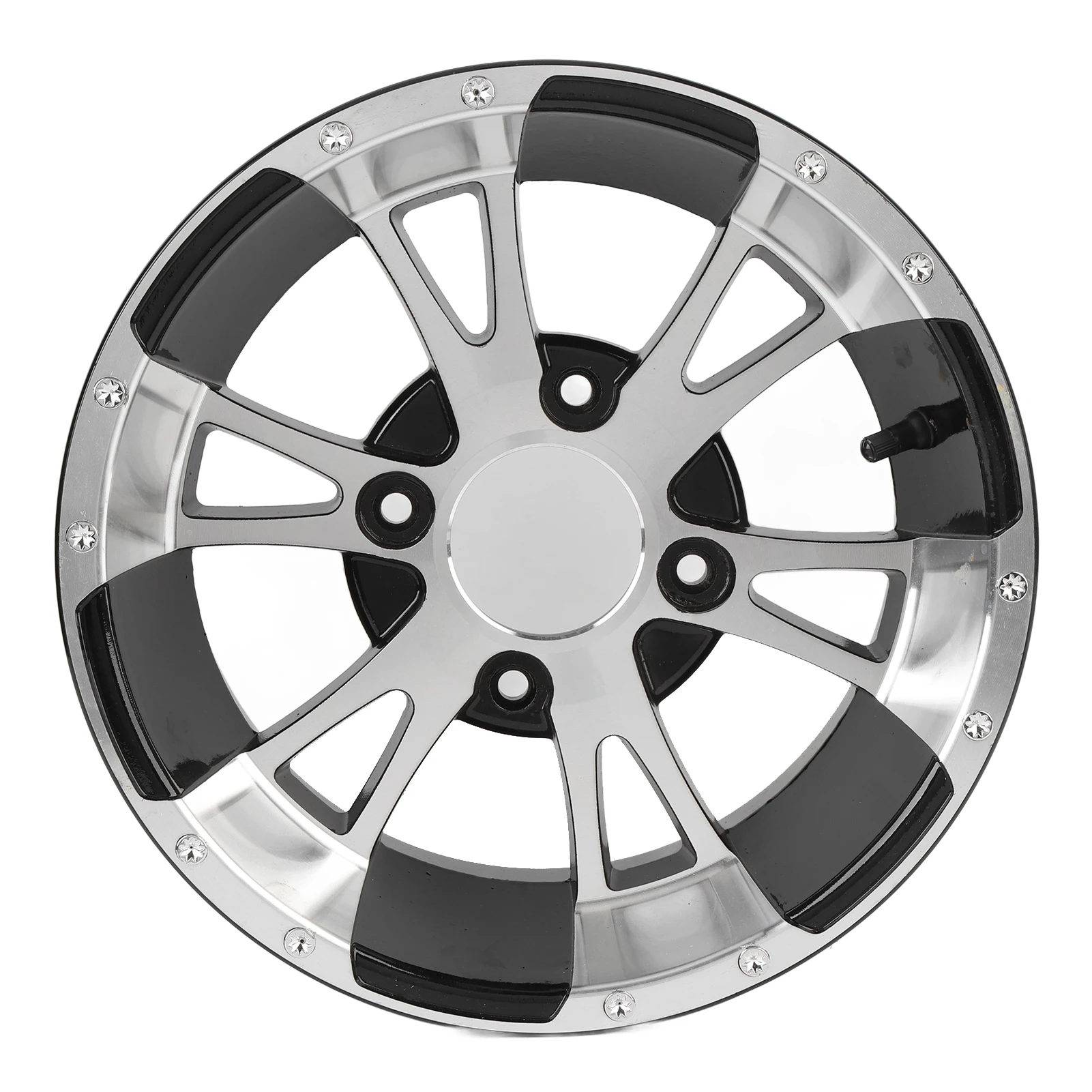 

12 Inch ATV Wheel Rim Strong Load Capacity 25X8-12 Wheel Rim High Strength Aluminum Alloy Rustproof Long Lasting for Cart