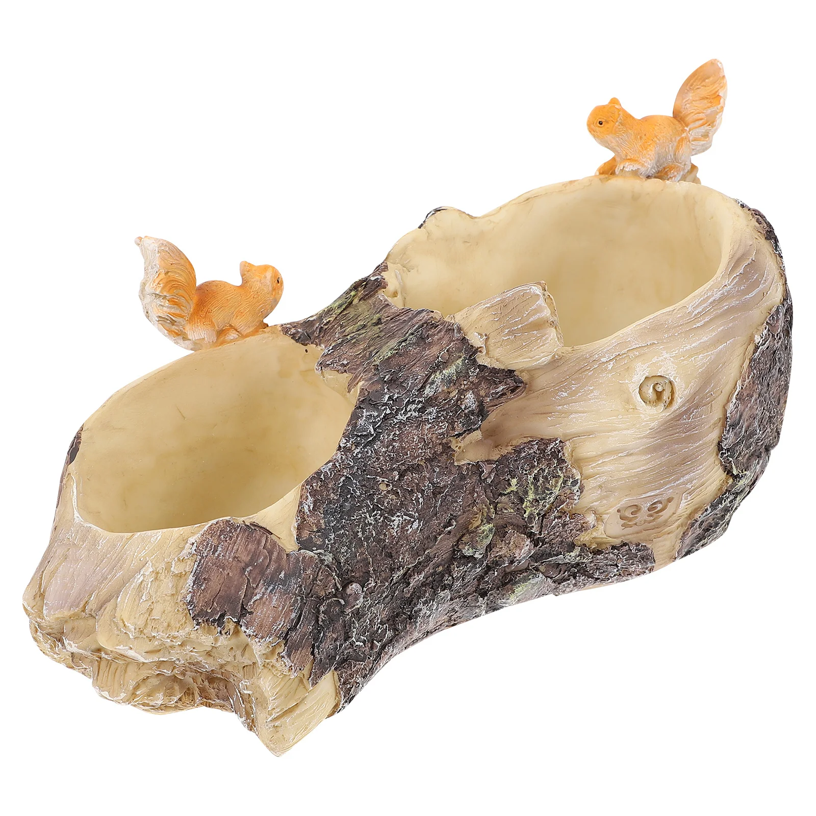 

1 шт. уникальный цветочный горшок из смолы, ствол дерева, дизайн белки, сочный горшок для растений, легкий, прочный, для использования на открытом воздухе, в помещении