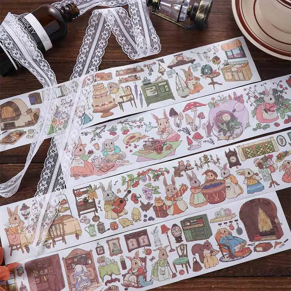 Paper Sticker Diary Handbook Custom Lovely Rabbit Series Material Sticker DIY Scrapbooking Idol Card Decor Decorative Stickers