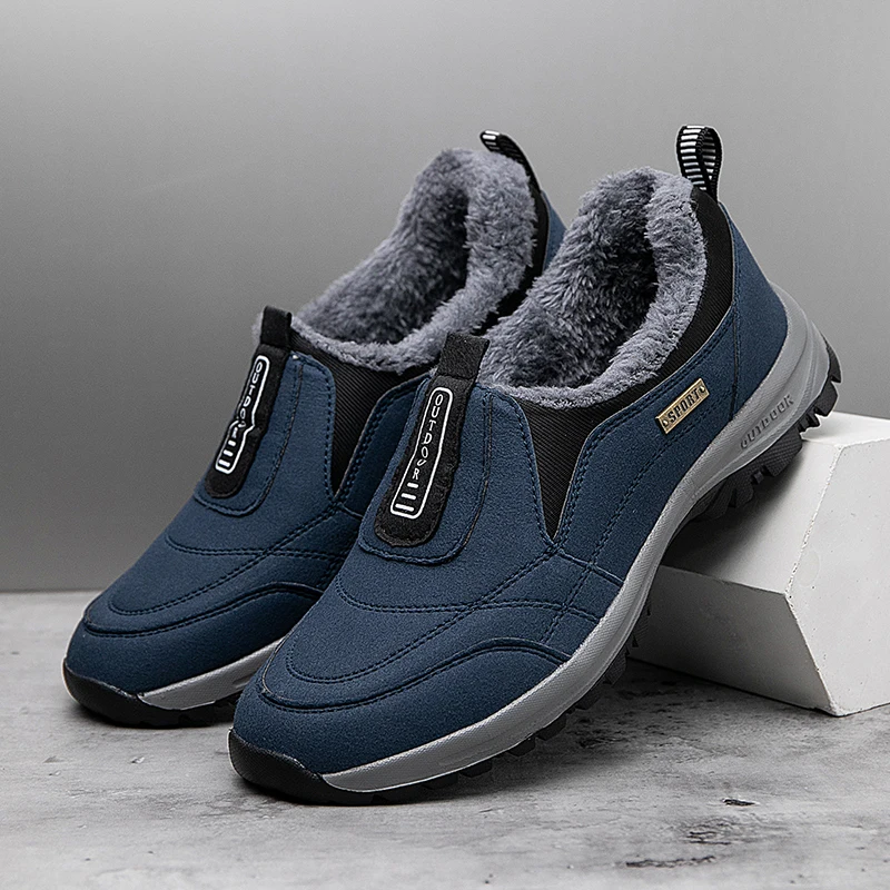 Winter Plus Samt-Sneaker für Herren, große Größen 49 50, rutschfeste Outdoor-Freizeitsportschuhe, bequeme, leichte Herren-Wanderschuhe – Detail 4