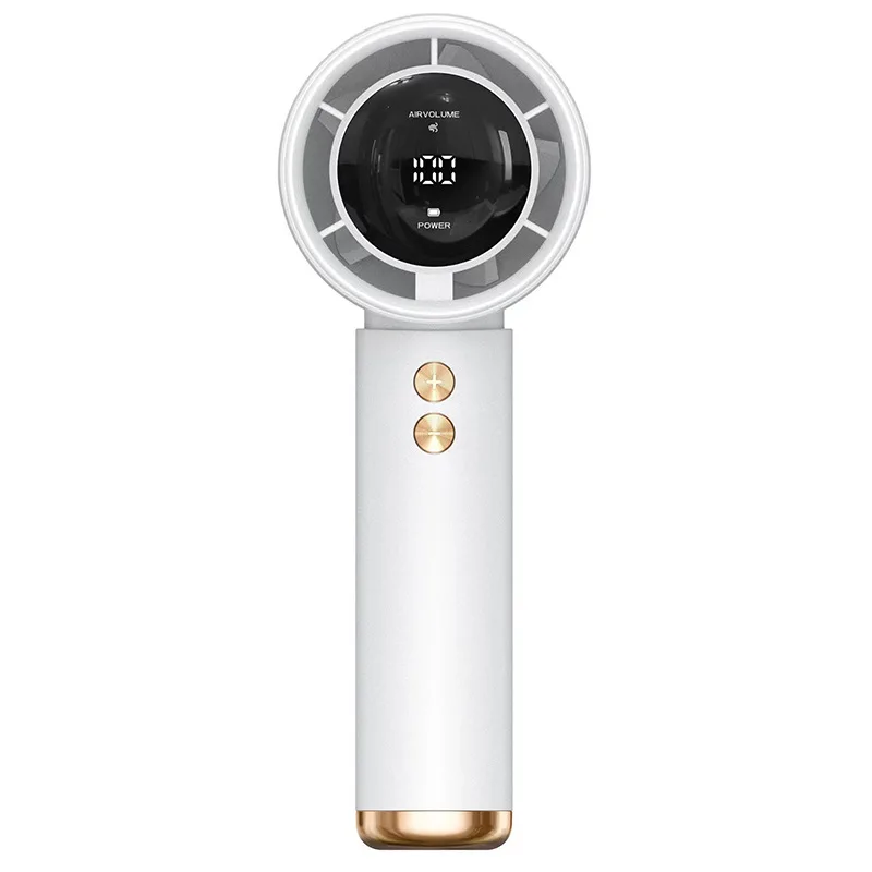 Tragbarer Handventilator mit LED-Anzeige, USB-Aufladung, Hochgeschwindigkeits-Mini-Elektroventilator, Leise Kühlung für Draußen