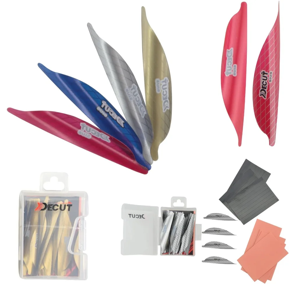 

50pcs 1.56/1.75/2inch Spiral Vanes Archery Arrow Feather Carbon Fiberglass Shooting Rotary Fletches Hunting Shooting Arrow DIY