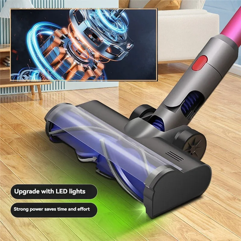 

ABVJ-для Dyson V7 V8 V10 V11 V15 насадка для ковров из твердой древесины со светодиодной подсветкой V-образная турбинная щетина, насадка для чистки