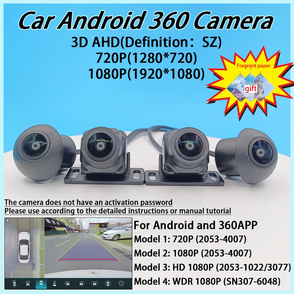 Samochód 360 °   Kamera panoramiczna Technologia Sony WDR Kamera HD 1080P 360 Panoramiczne akcesoria do samochodowego radia Android Multimedia